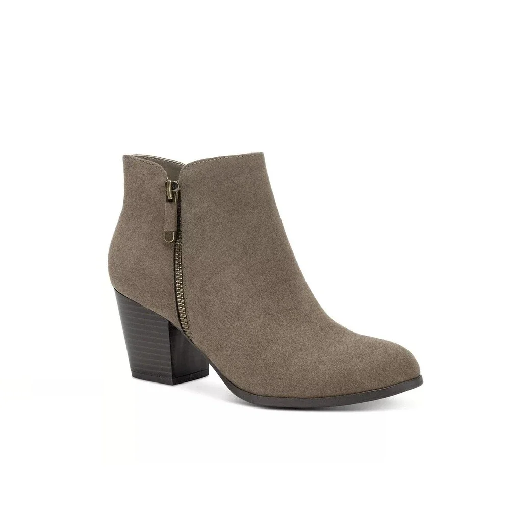 Style & Co. Womens 5 M Grey Masrinaa Block Heel Ankle Booties DISPLAY RX8
